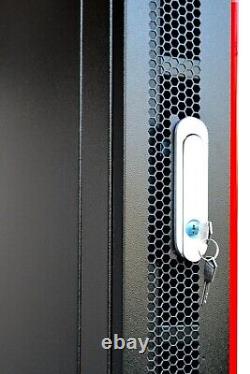 12U IT Rack Wall Mount Server Cabinet 24 Deep Data Enclosure Glass Door Lock