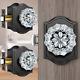 3 Pack Crystal Door Knobs with Lock, Glass Door Knobs Interior for Privacy Use