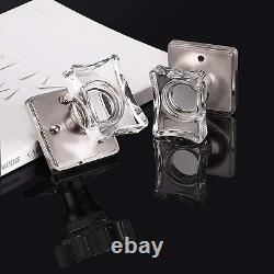 3 Pack Crystal Glass Door Knobs with Lock Brushed Nickel Privacy Door Locks for