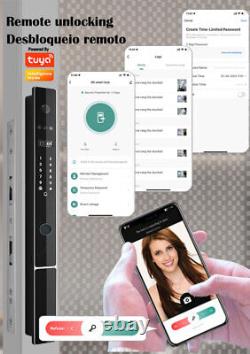 3d Face Recognition Smart Door Lock Biometric Fingerprint Glass Tuya Wifi Camera