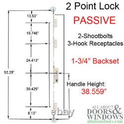 Anderesen Mortise Lock Passive Shootbolt P2000 with Rhino Hook Receptacle