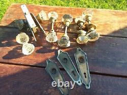 Antique Doorknob Sets Glass knobs and 1 box plus 3 lock plates
