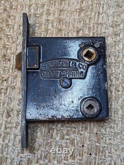 Antique Sargent & Co. Passage Lock, Brass Door Knobs and Brass Door Knob Plates