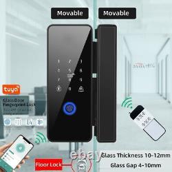 Biometric Glass Door Lock Bluetooth Screw RFID Key APP Fingerprint Remote Unlock