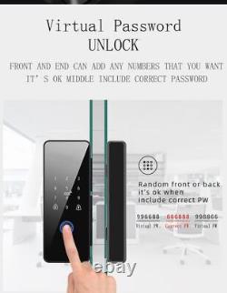 Biometric Glass Door Lock Bluetooth Screw RFID Key APP Fingerprint Remote Unlock