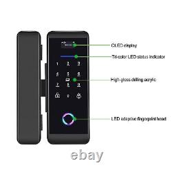 (Black)Fingerprint Door Lock Electronic Glass Door Lock Support Fingerprint