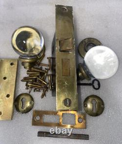 Corbin ANTIQUE glass door knobs Set FUNCTIONAL & EXCELLENT, Mortise Lock