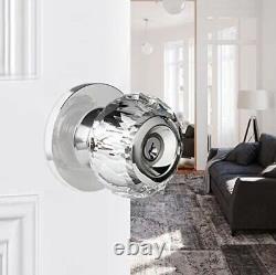 Crystal Door Knobs with Lock and Keys Glass Door Knobs with Privacy Lock Luxury
