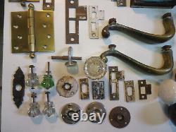 Door Hardware, Mortise Locks, Porcelain Handles, Hinges, Glass Knobs Antique Lot