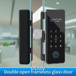 Electronic Digital Lock Fingerprint Glass Door Lock Bluetooth HAHA-Lock App Pass
