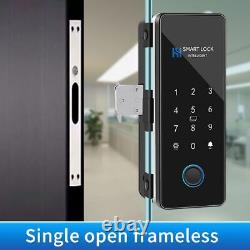 Electronic Digital Lock Fingerprint Glass Door Lock Bluetooth HAHA-Lock App Pass