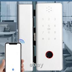 Electronic Glass Door Lock Fingerprint IC Cards Keyless Entry Phone Control GOF