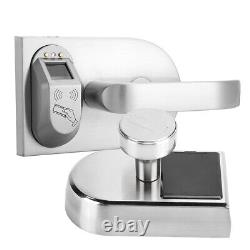 Fingerprint Card Reader Emergency Mechanical Key Home Office Glass Door Lock CMM