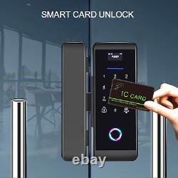 Fingerprint Password IC Card Glass Door Lock BT APP Control Alarm Access Con