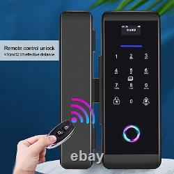 Fingerprint Password IC Card Glass Door Lock BT APP Control Alarm Access Con IDS