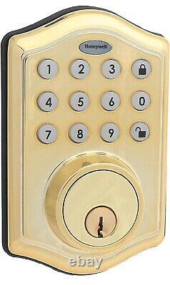 Honeywell Safe Door Locks 8712009 Electronic Entry Deadbolt W Keypad Brass