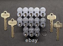 Lot of 13 BEST 6C SFIC 7-Pin J keyway Cores for Sliding Glass Door Locks 4 Keys
