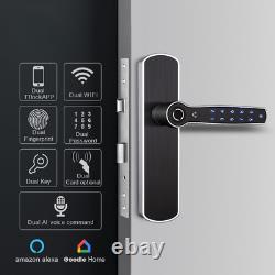 New Double-Sided Key Fingerprint Passcode App WIFI Gate Door Lock High Quality