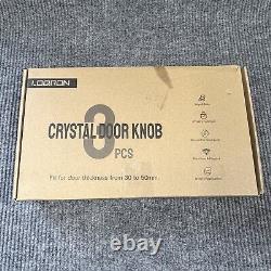 Privacy Crystal Interior Glass Door Knobs Keyless Lock Nickel Silvertone 3pk NEW