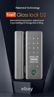 Smart Automatic Door Lock Aluminium WiFi Card Password Fingerprint Key For Tuya
