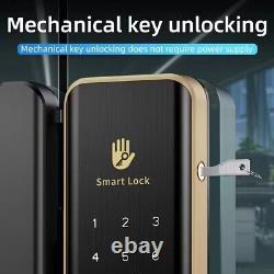Smart Fingerprint Door Lock for Frameless Frame Glass Push Sliding Door Lock