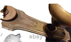 VTG Antique Entry Door Lock Set Brass Glass Knob Mortise Deco Russwin Deadbolt