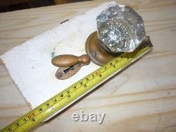 VTG Antique Entry Door Lock unit Brass Glass Knob Mortise Hardware dead bolt