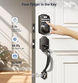 Veise Fingerprint Door Lock Set, Keyless Entry Door Lock, Front Door Handle with