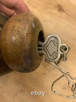 Vintage 1910s Brass Glass Exterior Door Knob Set Russwin Lock 4 Keys