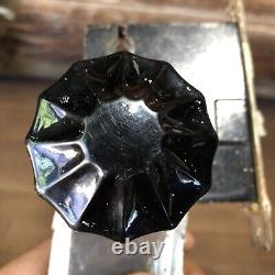Vintage Hardware Cast Iron Door Rim Lock Latch & Glass Knob Handle Set 12 point