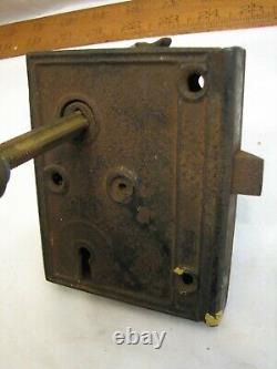 Vintage Iron Door Lockset Hardware Glass Knob Lock Set with Skeleton Key