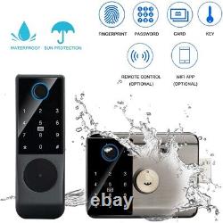 Waterproof Smart Door Lock TUYA WIFI APP Fingerprint Card Password Key Remote
