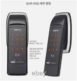 Zigbang SHP-P30 Wireless Safety Smart Door key password Non-perforated Push Pull